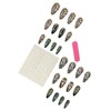 24Pcs Almond Press on Nails Medium Length Fake Nails Glossy