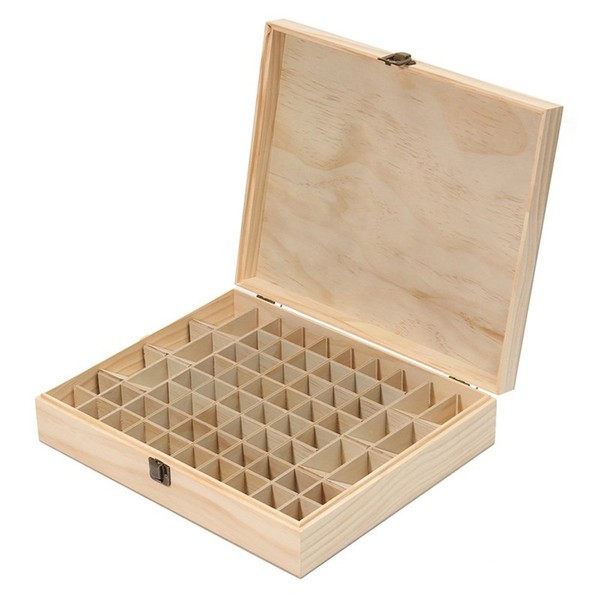 VolksRose Essential Oil Box, Wooden Storage Container Holds 68 Bottles,