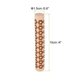 QUARKZMAN Wooden Clay Roller 4 Inch Floral Pattern Rolling Pin Wooden Rolls Pottery Tools Wood Grain Texture Roller for Clay Baking Dough DIY