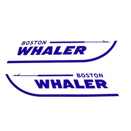 Imagnt Studio Set of 2 Boston Whaler Decals for Boat Hull, Marine Grade Restoration Sticker kit (King Blue, 12 inches)