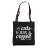 Cats Books Coffee Feline Cat Mom Pet Lover Tote Bag