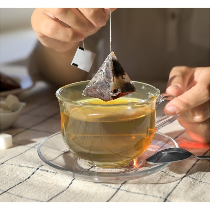 Natural Green Tea leaves 40 Count, Biodegradable Pyramid Tea Bags,