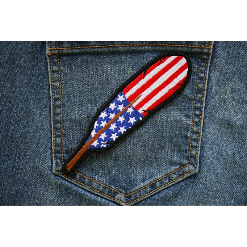 Ivamis American Flag Feather Patch - 5x1.3 inch - P7202