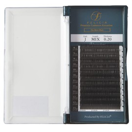 FELICIA Flat Matte Lash Extensions Ultra Soft Single Matsueku Eyelash J Curl 0.20 Thickness 0.3 - 0.5 inches (8 - 13 mm), Mixed