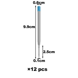 LABUYI Pack of 12 Large Capacity Refills for Ballpoint Pens, Ballpoint Pen Refills for G2 Format, 1.0 mm Line Width (Blue)