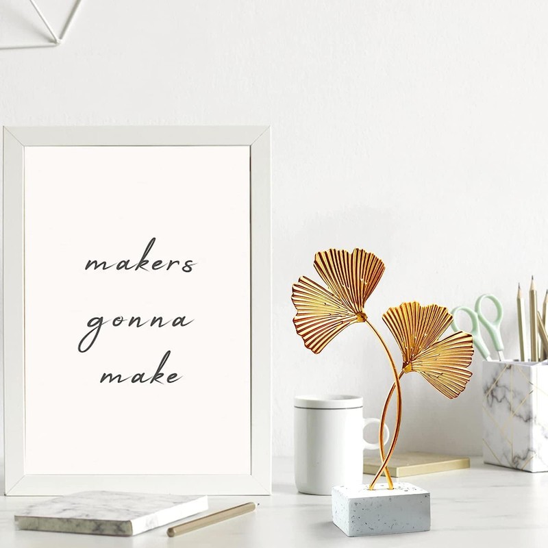 Metal Leaves Decoration, Ginkgo, Living Room Decoration, Decorative Objects Gingko