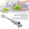 Faucet Foot Pedal Valve Silver Stainless Steel Water Saving Floor