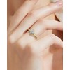 Gemtailor 1.3ct Four Leaf Clover Moissanite Lucky Ring for Women(Gold
