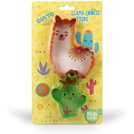2 pc Coloured Metal Childrens Llama Cookie Cutters. Great Childrens Baking Set Girls, Baking Sets for Children Idea - Baking Llama Gifts for Girls 11-12
