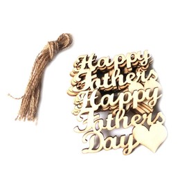 BinaryABC Happy Father's Day Crafts Wooden Embellishments Wood Tags,Father's Day Decorations Supplies,Best Dad Ever Decorations,10Pcs