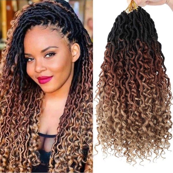 8 Packs Goddess Locs with Curly Ends, Boho Style Locs
