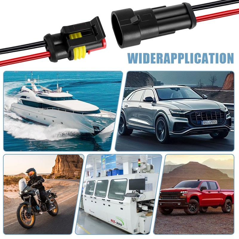 2 Pin Waterproof Wire Connector, 18AWG 10cm Male and Female