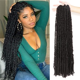 Spring Twist Hair Passion Twist Hair 30 Inch Crochet Braids Hair Extensions Passion Twist Crochet Hair Extensions for Black Women Butterfly Locs Crochet Hair (30 Inch (Pack of 6), #1B)