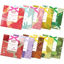 Scented Sachets, Wardrobe Fresheners Hanging Sachet Bags, 10 Different Fragrance for Cars, Room Wardrobe Bathrooms, 10 Packs Large Size Sachets