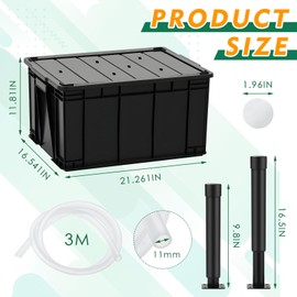 DoubleFill 1 Pack Fountain Basin, Water Feature Basin Kit Suitable for Vases, Statues or Bubbling Rocks. Provides Support up to 220 Pounds. Deeper Design Provides 18 Gallons of Water Capacity