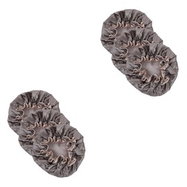 COLLBATH 6pcs Double Layer Shower Caps for Women Peva Oilproof Bathing Hair Elastic Reusable Hair Cap for Home Use and Travel