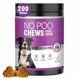 200 Chews No Poo Chews-No Poop Eating Deterrent for Dog-Coprophagia Deterrent for Dogs-Prevent Stop Dogs from Eating Poop Supplement with Digestive Enzymes&Probiotics-Breath Freshener-Chicken
