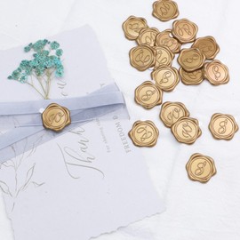 Letter Wax Seal Stickers, 30 Pcs Botanical Flowers Initial Alphabet W Wax Seal Stickers Antique Gold Envelope Seal Stickers, for Wedding Invitation, Christmas, Gift Wrapping (W)