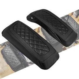 HCmotorku Saddlebag Lid Covers Hard Saddle Bags Lid Bra Covers Fit For Harley Touring Street Glide CVO Road King Electra Glide Ultra Limited Road King Special 2014-2025 (Black Stitching)