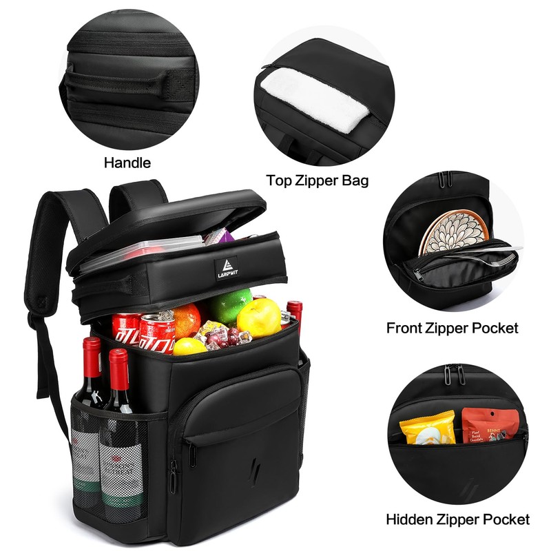 Laripwit 54 Cans Backpack Cooler Insulated Leak-Proof Large Leather Cooler