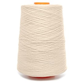 Lusie's Linen Yarn - 100% Linen - 1.15 lb (18oz) Cone - Cream White - for Weaving, Crocheting, Knitting, Embroidery (3-PLY)