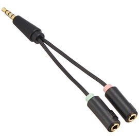 エレコム オーディオ変換ケーブル (3極メス×2-4極オス) 3.5mm【ヘッドセットをPCで使用するための変換ケーブル】 AV-35AD02BK