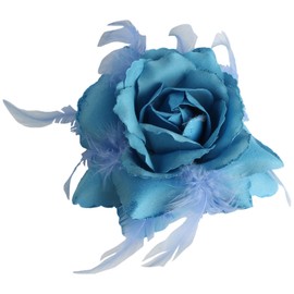 Turquoise Blue Rose Hair Clip Large Rose Fascinator Flower Hair Clip Blue Hair Accessories Clips Elastic Wedding Hair Flower, 1pc