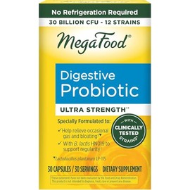 MegaFood MegaFood Digestive Probiotic - 12 Strain Vegetarian Probiotics for Women & Men, 30 Billion CFUs, Support Gut Health, Probiotics for Digestive Health Help Relieve Occasional Gas & Bloating, 30 Capsules