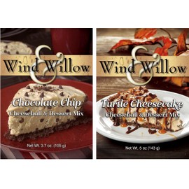 Wind & Willow Sweet Chocolate Chip and Turtle Cheesecake Cheeseball and Dessert Mix Variety Pack