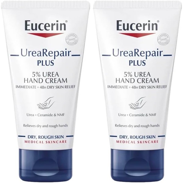 Eucerin UreaRepair PLUS 5% Urea Hand Cream, Pack of 2