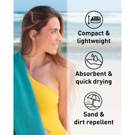 Fit-Flip Microfibre towel - compact, ultra lightweight & quick dry towel - the perfect gym, travel & beach towel - swimming towel for sports, camping & hiking (70x140cm petrol + bag)