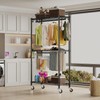 Higeego Rolling Clothing Rack for Hanging Clothes Heavy Duty Garment