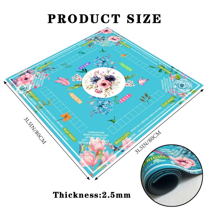 mahjong mat for table with Drawstring Bag/31.5Inch/american mahjong table cloth