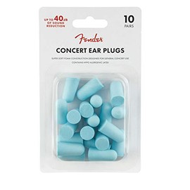 Fender® Concert Ear Plugs Foam Ear Protection Up to 32 dB 10 Pairs Colour: Daphne Blue
