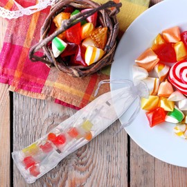 DOITOOL Organza Hand Fan Bags, 100Pcs White Folding Fan Drawstring Bag Decorative Organza Pouch Party Wedding Favor Bags - 2.4 x 10 Inches