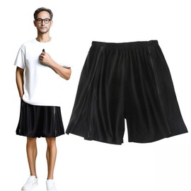 WEEOATAR Unisex Tear Away Shorts Bedridden Patient Pants,Rip Off Pants Easy to Wear with Side Zippers for Bedridden,Post Surgery,Incontinence Dialysis and Diaper Replacement(Black,XL)