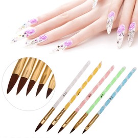 HURRISE Juego De Pinceles Nylon 5 Piezas - Acrílico Manija Nail Art Líquido Cepillo Set Kit Herramientas Organic Nails For Kits De Decoración De Manicura