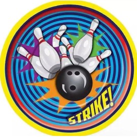 FORUM Bowling Ball Pins Retro League Sports Birthday Party 9" Paper Dinner Plates