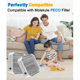Facecool Replacement Pre-Filter Compatible with Molekule Air Purifier, 2-in-1 High Efficiency Activated carbon Pre-Filters, 2-Pack