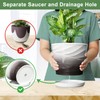 YUFDA 8 Inch Plant Pot,Ceramic Planter with Drainage and Saucer,Ceramic