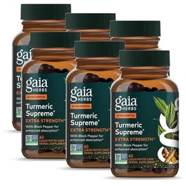 Gaia Herbs Turmeric Supreme Turmeric Extra Strength Capsules Gaia Herbs Turmeric Supreme, 6 pcs / 가이아허브 터메릭 슈프림 강황 엑스트라 스트렝스 캡슐 Gaia Herbs Turmeric Supreme, 6개