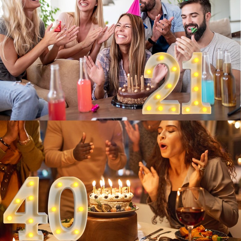 ZUOKEMY 25th Birthday LED Light Numbers - Night Lit Party