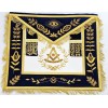 Masonic Blue Lodge Past Master Gold Handmade Embroidery Apron Blue