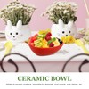 Zerodeko Strawberry Ceramic Bowls Porcelain Fruit Shape Serving Bowls Deep