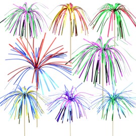 Bonsucee 9 Inch Cocktail Picks Wood Firework Picks - For Cupcake Toppers, Drink Skewers, Birthday Party, Appetizers, Children's Day Celebration & Fall Cocktails Decoration, 100 PCS.