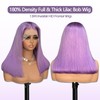 Light Purple Short Bob Wigs Human Hair 13x4 HD Frontal