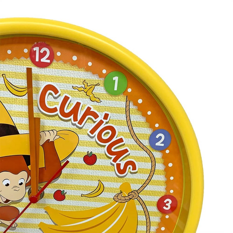 Cute Character Swaying Figure Curious George Premium Swing Wall Clock