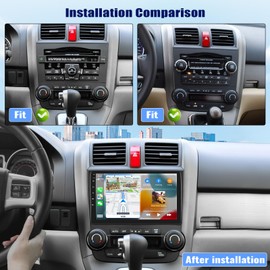 Car Stereo for Honda CRV 2007-2011 Car MP5 Player Wireless Apple Carplay Android Auto Mirror Link, 9" Touch Screen Car Radio with Bluetooth Backup Camera FM SWC Dual USB Input