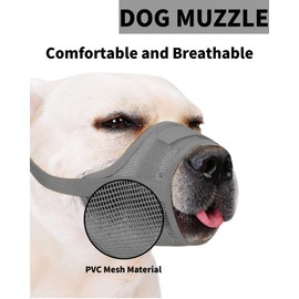 Hamibus 2-Pack Soft Mesh Dog Muzzle – Breathable & Adjustable, No-Bite and Escape-Proof Design for Grooming, Training, Walking – Fits Small, Medium & Large Dogs (Grey, S)