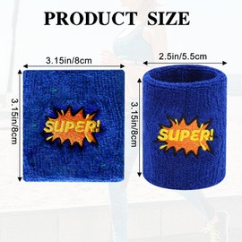 RETON 12 Pcs Colourful Sports Sweat Bands Wristbands, Cotton Wrist Bands Sweat with Embroidery Design for Unisex, Elastic Basketball Football Soccer Tennis Wristbands for Women Men Kids (6 Pairs)